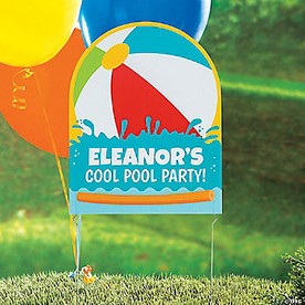 Personalized Pool Party Yard Sign