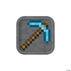 Minecraft® Pickaxe Paper Dessert Plates - 8 Ct.