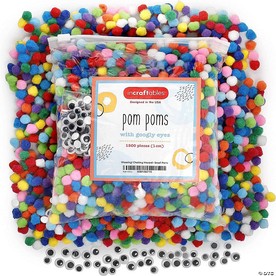 Incraftables 1500 Pcs Pom Poms with Googly Eyes