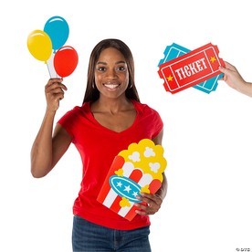 6 1/4" – 14 1/4" Carnival Party Large Cardboard Photobooth Props - 6 Pc.