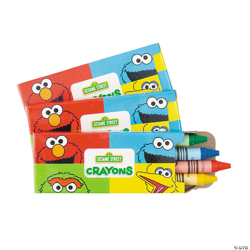 3 3/4" 4-Color Sesame Street® Characters Crayons - 24 Pc.