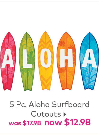Aloha Surfboard Cardstock Cutouts