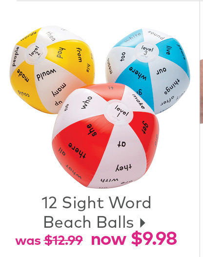 12 Sight Word Beach Balls Now $9.98