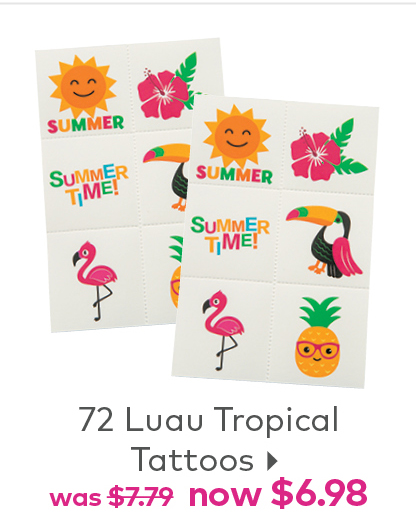 72 Luau Tropical Tattoos Now $6.98
