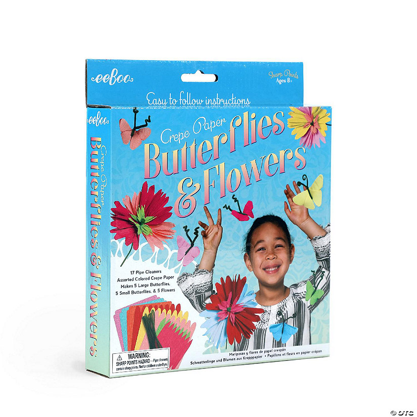 eeBoo Crepe Paper Flowers & Butterflies Craft Kit