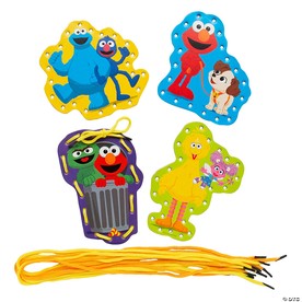 6 1/2" – 7 1/2" Sesame Street® Characters Lacing Cards & Laces Set  for 24- 48 Pc.