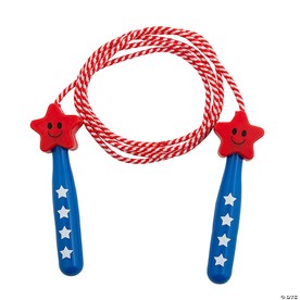Patriotic Jump Ropes with Star-Shaped Handles - 12 Pc.