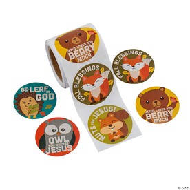 Religious Fall Animal Sticker Roll - 100 Pc.