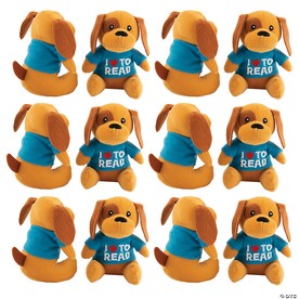 Adorable I Love to Read Stuffed Puppies - 48 Pc. for Kids and Parties