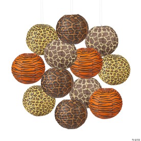 10" Paradise Safari Hanging Paper Lanterns - 12 Pc.