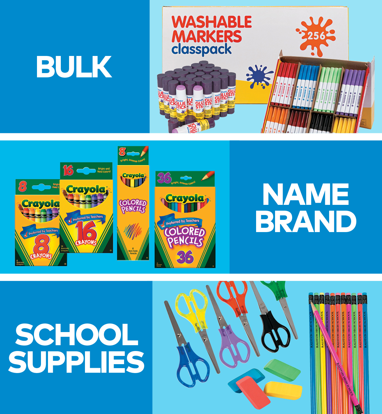 Bulk Supplies, Name Brand Supplies, School Supplies