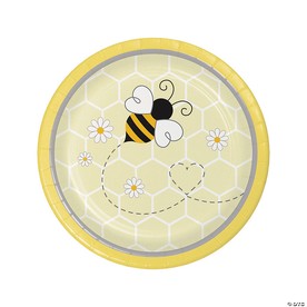 Bumblebee Party Round Paper Dessert Plates - 8 Ct.