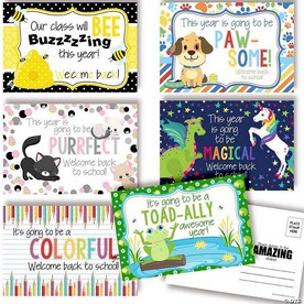 AmandaCreation Welcome Back 2 to School Teacher Student Postcards 30pc.