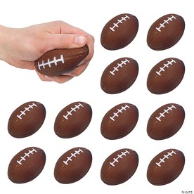 3 1/2" Realistic Football Brown and White Stress Balls - 12 Pc.