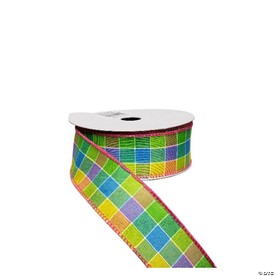 RG Ribbon-1.5"x10yd Bright Check Spring Ribbon