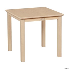 ECR4Kids 24in Square Hardwood Table with 22in Legs, Antique White