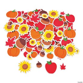 3/4" - 2" Bulk 500 Pc. Fall Leaves & Plants Self-Adhesive Foam Shapes