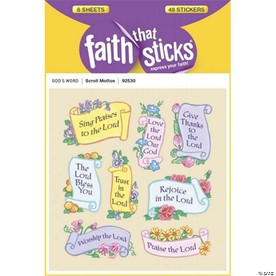 Tyndale House Publishers 110058 Sticker-Scroll Motto- 6 Sheets-Faith That Sticks