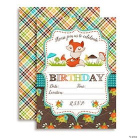 Fall Fox Invitations 40pc. by AmandaCreation