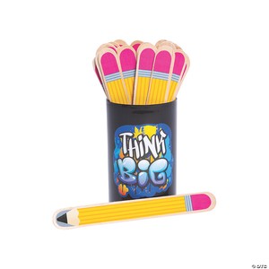 7" Wooden Pencil Flip Name Sticks Classroom Supply  - 36 Pc.