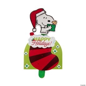 Peanuts® Snoopy & Woodstock Happy Holidays Stocking Pop-Up Craft Kit - Makes 12