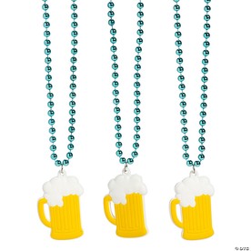 Bead Necklaces with Beer Mug Charm - 12 Pc.