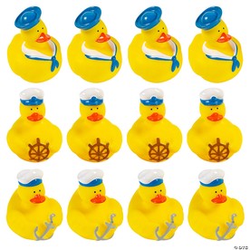 2" Nautical Sailor Characters Rubber Ducks in Uniform - 12 Pc.
