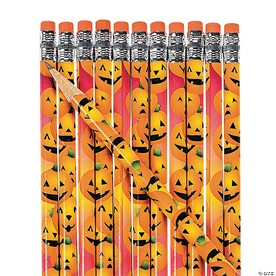 Halloween Pumpkin Pencils - 24 Pc.