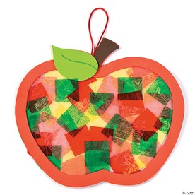 8 1/2" Multicolored Apple Tissue Paper Sign Craft Kit- Makes 12