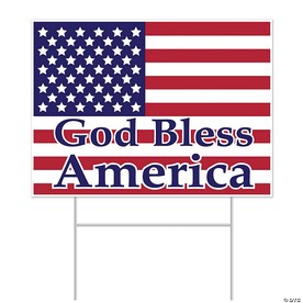 Beistle - Plastic God Bless America Yard Sign - 6 Pack