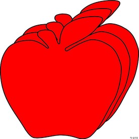 Creative Shapes Etc. - Small Single Color Creative Foam Craft Cut-outs - Red Apple