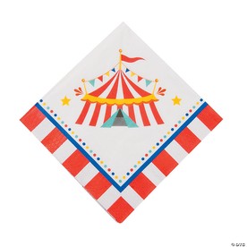 6 1/2" Carnival Party Big Top Tent Disposable Paper Luncheon Napkins – 16 Ct.