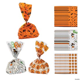 5" x 11" Spooky Halloween Cellophane Bag Assortment - 36 Pc.