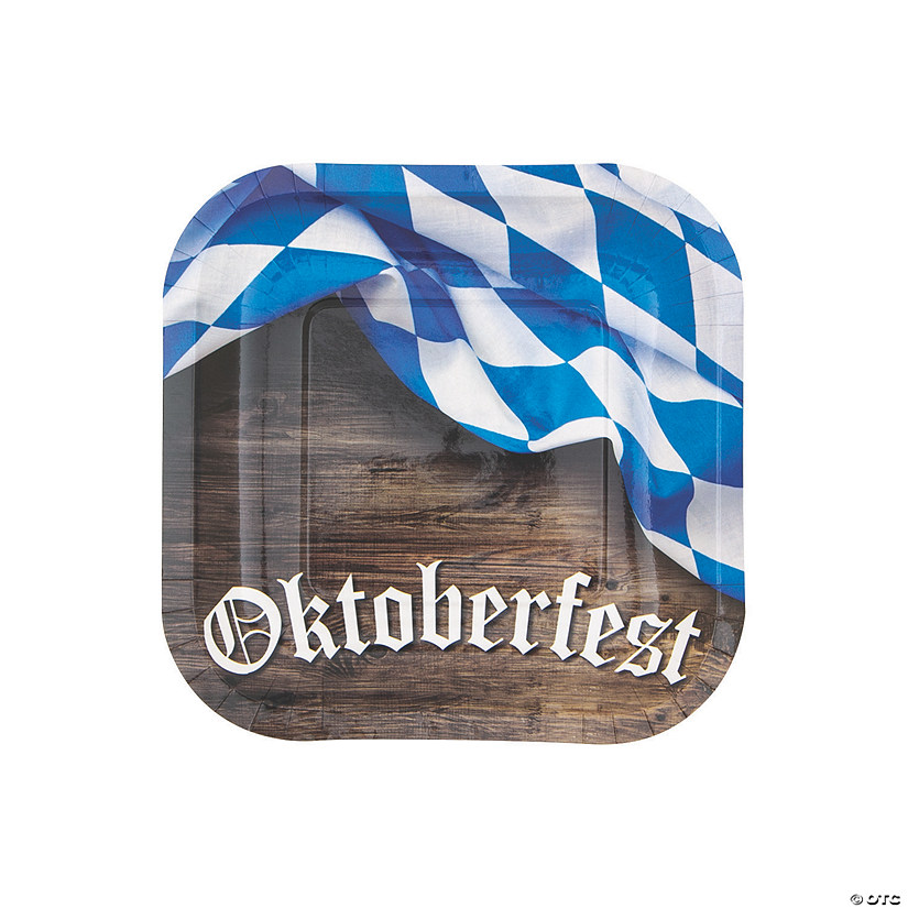 Oktoberfest Square Paper Dessert Plates - 8 Ct.