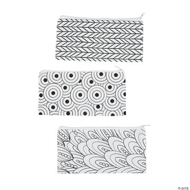 8 1/2" x 4" Color Your Own Canvas Doodle Pencil Cases - 12 Pc.