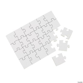 5" x 7" Bulk Set of 48 DIY Design Your Own 24-Pc. White Puzzles