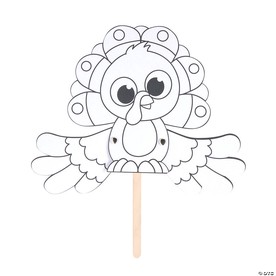 Color Your Own Flapping Turkey Craft Kit - Makes 12