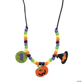 26" Bulk Halloween Friends Beaded Necklace with Charms Craft Kit - Makes 50