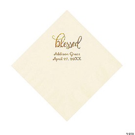 Bulk  50 Pc. Blessed Personalized Beverage or Luncheon Napkins