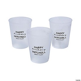Bulk Personalized Happy Birthday Frosted Reusable Plastic Cups