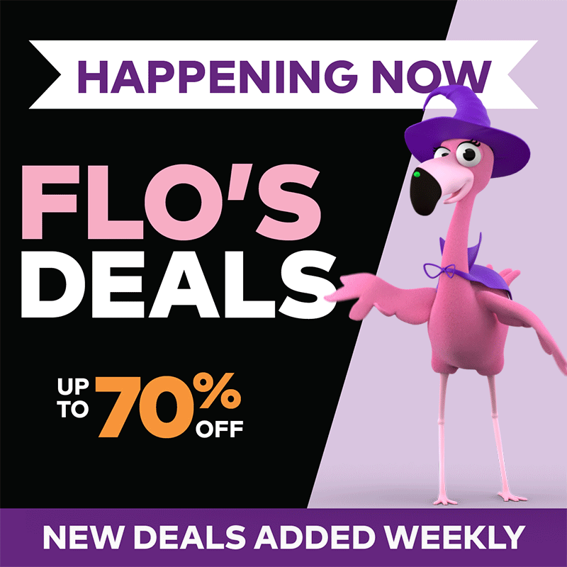 Happening Now - Flo's Deals - Up to 70% Off - New Deals Added Weekly