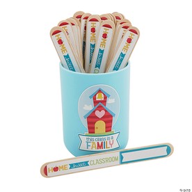 5 1/2" Better Together Multicolor Wood Flip Name Sticks with Cup – 36 Pc.