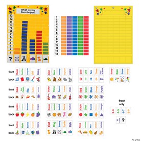 24" x 36" Modular Bar Graph Yellow Nylon Pocket Chart -165 Pc.