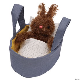 Manhattan Toy Moppettes Beau Bunny Stuffed Animal in Bassinet