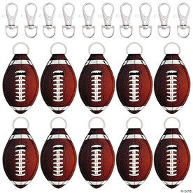 Wrapables 10 Pack Chapstick Holder Keychain, Keyring for Lip Balm Lip Gloss Lipstick with 10 Pieces Metal Keyring Clasps, Football