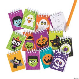 2" Bulk 144 Pc. Mini Halloween Character Spiral Notepad Assortment