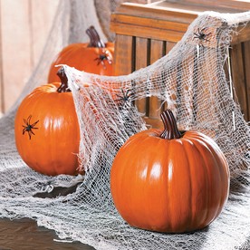 9" x 8 1/4" Orange Foam Pumpkin Halloween Decoration