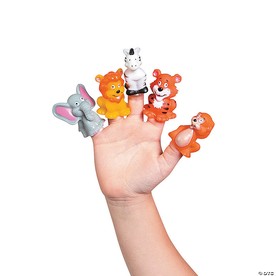 2" Jungle Animal Vinyl Finger Puppet Toys Assortment - 24 Pc.