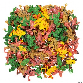 1 1/4" Bulk 72 Pc. Mini Red, Green, Brown & Yellow Realistic Frogs