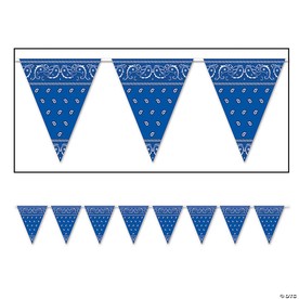 Beistle - Bandana Pennant Banner - Blue - 12 Pack